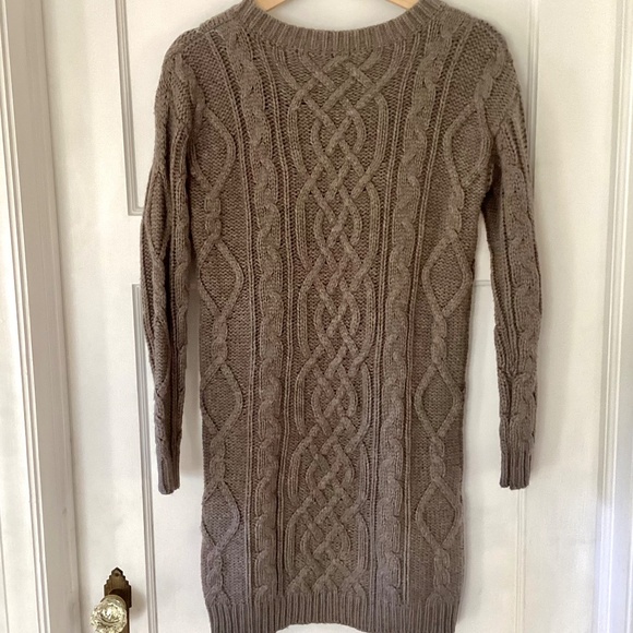 Moda International Women’s XS Wool Blend Cable Knit Pullover Sweater Dress Y2K - Picture 12 of 13